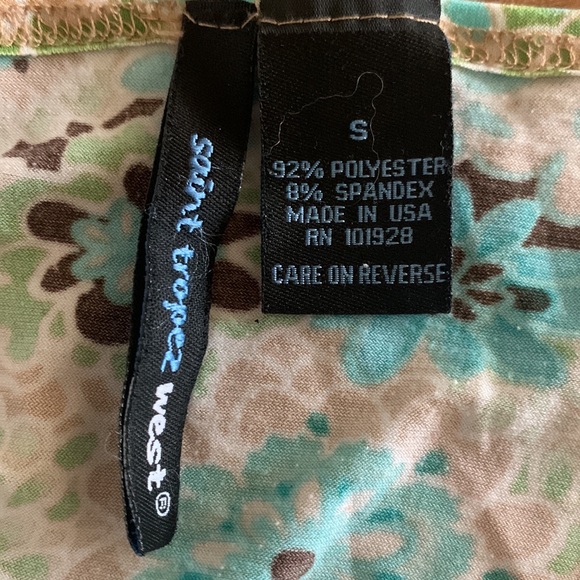 Saint Tropez West Top Groovy Silky Womens Small Floral Spring Hippie - Picture 7 of 8